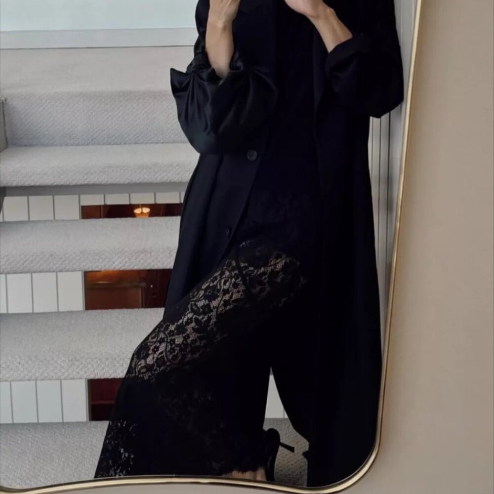 Doen Black Sheer Lace Midi Skirt - Picture 5 of 11